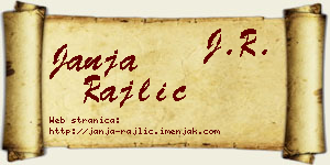Janja Rajlić vizit kartica